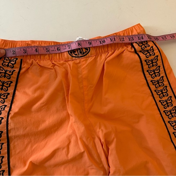 Petals and Peacock Orange Butterflies Crinkle Track/Skate Snap Button Pants S - Picture 11 of 16